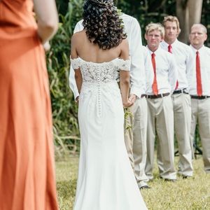 Morilee Off the Shoulder (could be strapless) wedding dress!
